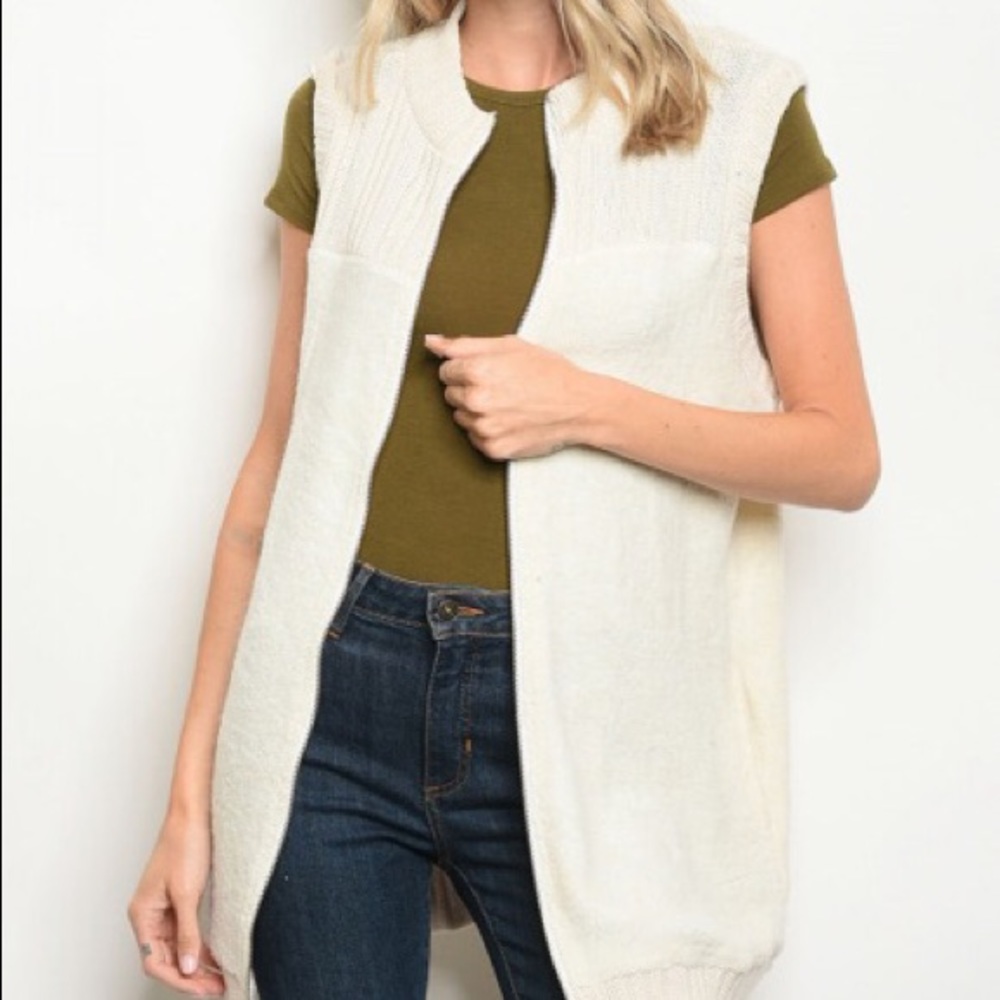 Ivory Twist Top Vest